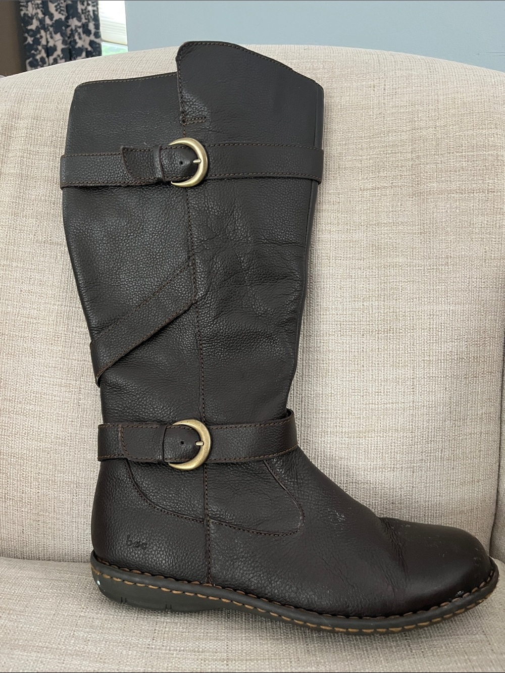 boc Women's Dark Brown Leather Mid-Calf Buckle Boots